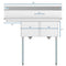 43 in. Two Compartment Stainless Steel Commercial Sink with Drainboard, Bowl Size 14"x 16"x 11