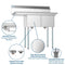 43 in. Two Compartment Stainless Steel Commercial Sink with Drainboard, Bowl Size 14"x 16"x 11