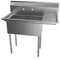 43 in. Two Compartment Stainless Steel Commercial Sink with Drainboard, Bowl Size 14"x 16"x 11
