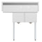 43 in. Two Compartment Stainless Steel Commercial Sink with Drainboard, Bowl Size 14"x 16"x 11