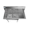43 in. Two Compartment Stainless Steel Commercial Sink with Drainboard, Bowl Size 14"x 16"x 11