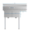 43 in. Two Compartment Stainless Steel Commercial Sink with Drainboard, Bowl Size 14"x 16"x 11
