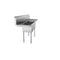 60 in. Two Compartment Stainless Steel Commercial Sink with 2 Drainboards, Bowl Size 15"x 15"x 12