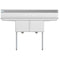 60 in. Two Compartment Stainless Steel Commercial Sink with 2 Drainboards, Bowl Size 15"x 15"x 12