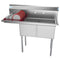 48 in. Two Compartment Stainless Steel Commercial Sink with 2 Drainboards, Bowl Size 15"x 15"x 12