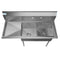 48 in. Two Compartment Stainless Steel Commercial Sink with 2 Drainboards, Bowl Size 15"x 15"x 12