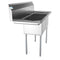 48 in. Two Compartment Stainless Steel Commercial Sink with 2 Drainboards, Bowl Size 15"x 15"x 12
