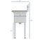 48 in. Two Compartment Stainless Steel Commercial Sink with 2 Drainboards, Bowl Size 15"x 15"x 12