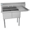 48 in. Two Compartment Stainless Steel Commercial Sink with Drainboard, Bowl Size 15"x 15"x 12