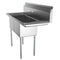 48 in. Two Compartment Stainless Steel Commercial Sink with Drainboard, Bowl Size 15"x 15"x 12