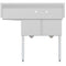 48 in. Two Compartment Stainless Steel Commercial Sink with Drainboard, Bowl Size 15"x 15"x 12