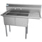48 in. Two Compartment Stainless Steel Commercial Sink with Drainboard, Bowl Size 15"x 15"x 12
