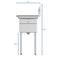 48 in. Two Compartment Stainless Steel Commercial Sink with Drainboard, Bowl Size 15"x 15"x 12