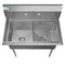 36 in. Two Compartment Stainless Steel Commercial Sink, Bowl Size 15"x 15"x 12