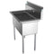 36 in. Two Compartment Stainless Steel Commercial Sink, Bowl Size 15"x 15"x 12