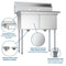 36 in. Two Compartment Stainless Steel Commercial Sink, Bowl Size 15"x 15"x 12