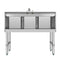 38 in. Three-Compartment Commercial Bar Sink with 3 in. Backsplash and Low Lead Faucet, NSF Certified in Stainless Steel
