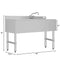 48 in. Three-Compartment Commercial Under-Bar Sink with 3 in. Backsplash, Left Drainboard and Low Lead Faucet, NSF Certified in Stainless Steel