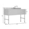 48 in. Three-Compartment Commercial Under-Bar Sink with 3 in. Backsplash, Right Drainboard and Low Lead Faucet, NSF Certified in Stainless Steel