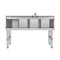48 in. Three-Compartment Commercial Under-Bar Sink with 3 in. Backsplash, Right Drainboard and Low Lead Faucet, NSF Certified in Stainless Steel