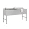 60 in. Three-Compartment Commercial Bar-Sink with 3 in. Backsplash, Dual Drainboards with Low Lead Faucet, NSF Certified in Stainless-Steel