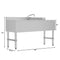 60 in. Three-Compartment Commercial Bar-Sink with 3 in. Backsplash, Dual Drainboards with Low Lead Faucet, NSF Certified in Stainless-Steel