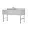 60 in. Three-Compartment Commercial Bar-Sink with 3 in. Backsplash, Dual Drainboards with Low Lead Faucet, NSF Certified in Stainless-Steel
