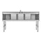 60 in. Three-Compartment Commercial Bar-Sink with 3 in. Backsplash, Dual Drainboards with Low Lead Faucet, NSF Certified in Stainless-Steel