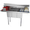 54 in. Three Compartment Stainless Steel Commercial Sink with Drainboards, Bowl Size 10"x 14"x 10