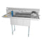 54 in. Three Compartment Stainless Steel Commercial Sink with Faucet and Drainboards, Bowl Size 10"x 10"x 14