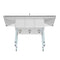 54 in. Three Compartment Stainless Steel Commercial Sink with Faucet and Drainboards, Bowl Size 10"x 10"x 14