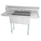 54 in. Three Compartment Stainless Steel Commercial Sink with Faucet and Drainboards, Bowl Size 10"x 10"x 14