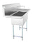 54 in. Three Compartment Stainless Steel Commercial Sink with Faucet and Drainboards, Bowl Size 10"x 10"x 14