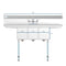 54 in. Three Compartment Stainless Steel Commercial Sink with Faucet and Drainboards, Bowl Size 10"x 10"x 14
