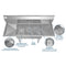 54 in. Three Compartment Stainless Steel Commercial Sink with Faucet and Drainboards, Bowl Size 10"x 10"x 14