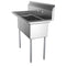 45 in. Three Compartment Stainless Steel Commercial Sink with Drainboard, Bowl Size 10"x 14"x 10