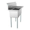 45 in. Three Compartment Stainless Steel Commercial Sink with Drainboard, Bowl Size 10"x 14"x 10