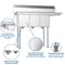 45 in. Three Compartment Stainless Steel Commercial Sink with Drainboard, Bowl Size 10"x 14"x 10