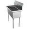 36 in. Three Compartment Stainless Steel Commercial Sink, Bowl Size 10" x 14" x 10"