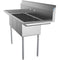 60 in. Three Compartment Stainless Steel Commercial Sink With Drainboards, Bowl Size 12"x 16"x 10