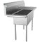 60 in. Three Compartment Stainless Steel Commercial Sink With Drainboards, Bowl Size 12"x 16"x 10