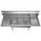 60 in. Three Compartment Stainless Steel Commercial Sink With Drainboards, Bowl Size 12"x 16"x 10
