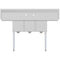 60 in. Three Compartment Stainless Steel Commercial Sink With Drainboards, Bowl Size 12"x 16"x 10