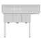 51 in. Three Compartment Stainless Steel Commercial Sink with Drainboard, Bowl Size 12"x 16"x 10