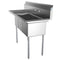 55 in. Three Compartment Stainless Steel Commercial Sink with Drainboard, Bowl Size 12"x 16"x 10