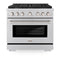 36 In. 5.2 Cu. Ft. Paramount Dual Fuel Range With 6 Burner Gas Cooktop And Electric Convection Oven In Stainless Steel