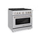 36 In. 5.2 Cu. Ft. Paramount Dual Fuel Range With 6 Burner Gas Cooktop And Electric Convection Oven In Stainless Steel