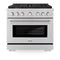 36 In. 5.2 Cu. Ft. Paramount Dual Fuel Range With 6 Burner Gas Cooktop And Electric Convection Oven In Stainless Steel