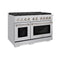 48 In. 6.7 Cu. Ft. Paramount Double Oven Dual Fuel Range With 8 Burner Gas Cooktop In Stainless Steel