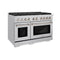 48 In. 6.7 Cu. Ft. Paramount Double Oven Dual Fuel Range With 8 Burner Gas Cooktop In Stainless Steel